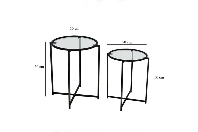 Akeno Sidobord 60x50 cm Svart - Hanah Home - Möbler - Bord & matgrupper - Avlastningsbord - Lampbord