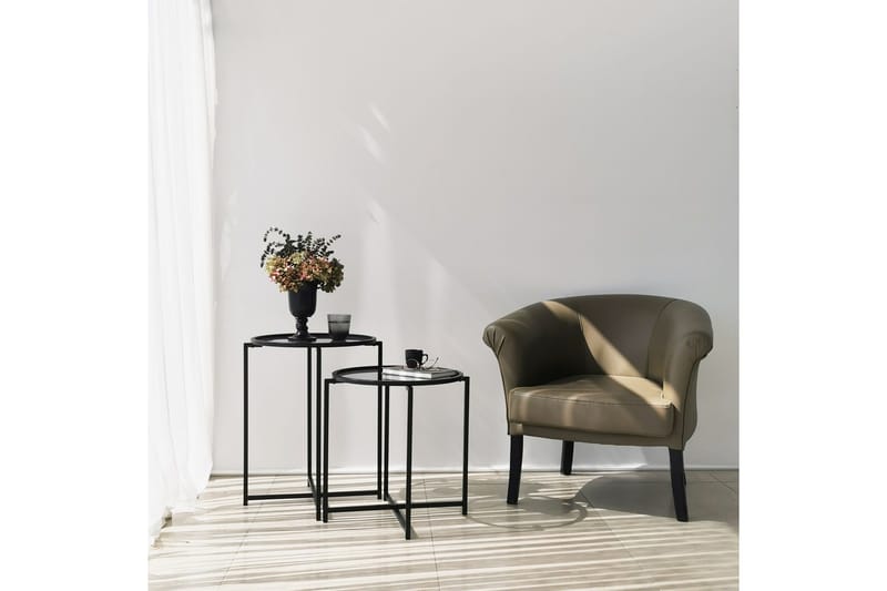 Akeno Sidobord 60x50 cm Svart - Hanah Home - Möbler - Bord & matgrupper - Avlastningsbord - Lampbord