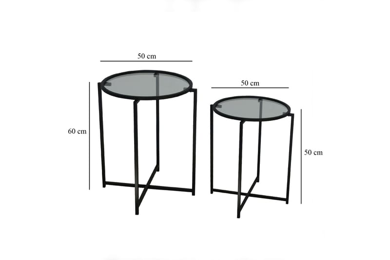 Akeno Sidobord 60x50 cm Svart - Hanah Home - Möbler - Bord & matgrupper - Avlastningsbord - Lampbord