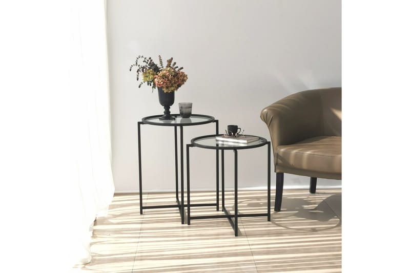 Akeno Sidobord 60x50 cm Svart - Hanah Home - Möbler - Bord & matgrupper - Avlastningsbord - Lampbord