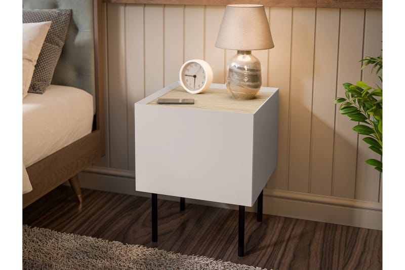 Akie Sängbord 40 cm - Beige - Möbler - Bord & matgrupper - Avlastningsbord - Sängbord & nattduksbord