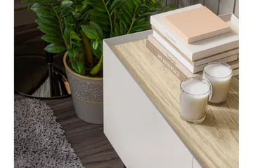 Akie Sängbord 40 cm - Beige - Möbler - Bord & matgrupper - Avlastningsbord - Sängbord & nattduksbord