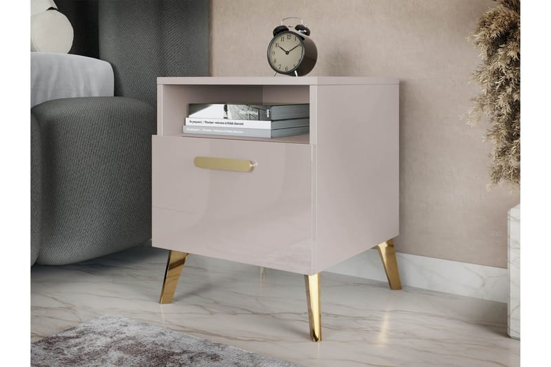 Akihiko Sängbord 40 cm - Cashmere - Möbler - Bord & matgrupper - Avlastningsbord - Sängbord & nattduksbord