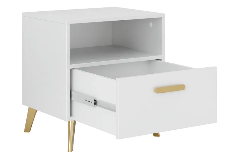Akihiko Sängbord 40 cm - Vit - Möbler - Bord & matgrupper - Avlastningsbord - Sängbord & nattduksbord