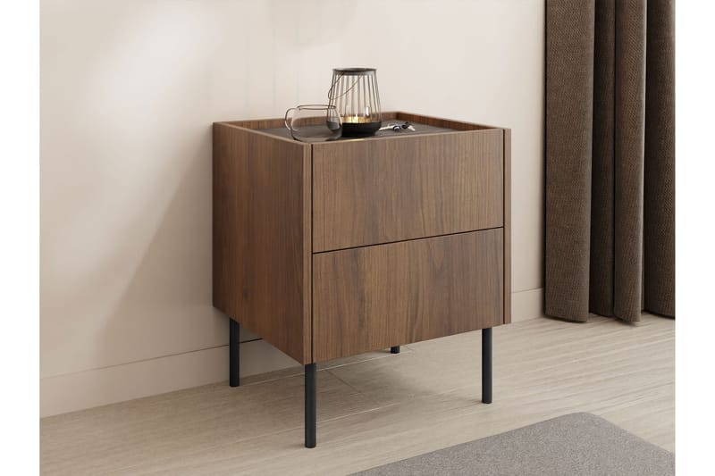 Akihito Sängbord 40 cm - Brun - Möbler - Bord & matgrupper - Avlastningsbord - Sängbord & nattduksbord