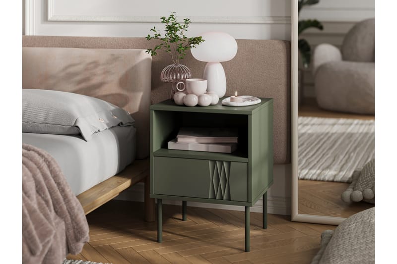 Akiko Sängbord 44 cm - Grön - Möbler - Bord & matgrupper - Avlastningsbord - Sängbord & nattduksbord