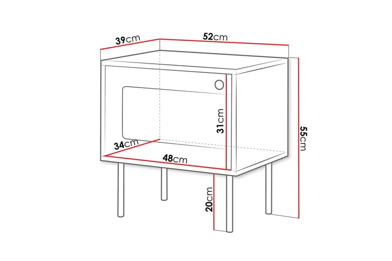 Akilesh Sängbord 52 cm i Målat Trä med Förvaring - Svart - Möbler - Bord & matgrupper - Avlastningsbord - Sängbord & nattduksbord