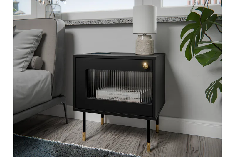 Akilesh Sängbord 52 cm - Svart - Möbler - Bord & matgrupper - Avlastningsbord - Sängbord & nattduksbord