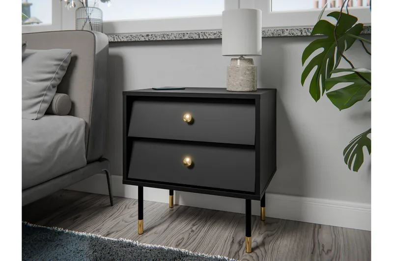 Akilesh Sängbord 52 cm - Svart - Möbler - Bord & matgrupper - Avlastningsbord - Sängbord & nattduksbord