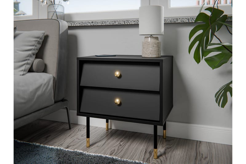 Akilesh Sängbord 52 cm - Svart - Möbler - Bord & matgrupper - Avlastningsbord - Sängbord & nattduksbord