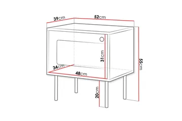 Akilesh Sängbord 52 cm - Vit - Möbler - Bord & matgrupper - Avlastningsbord - Sängbord & nattduksbord