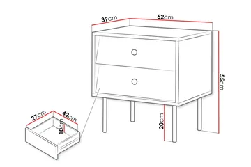 Akilesh Sängbord 52 cm - Vit - Möbler - Bord & matgrupper - Avlastningsbord - Sängbord & nattduksbord