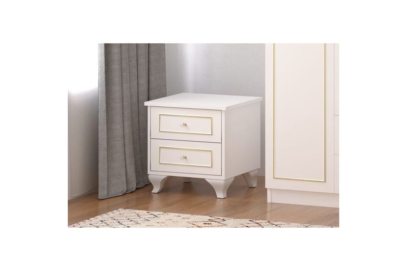 Alwen Sängbord 45 cm - Matt Vit - Möbler - Bord & matgrupper - Avlastningsbord - Sängbord & nattduksbord