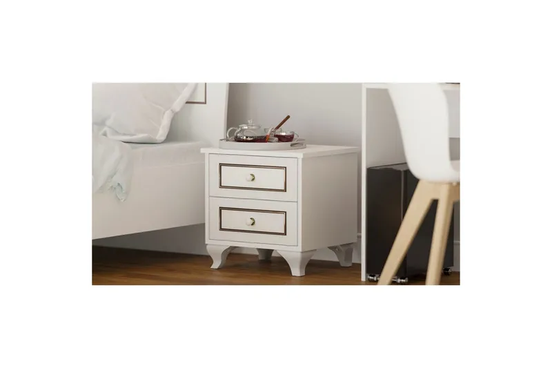 Alwen Sängbord 45 cm - Matt Vit - Möbler - Bord & matgrupper - Avlastningsbord - Sängbord & nattduksbord