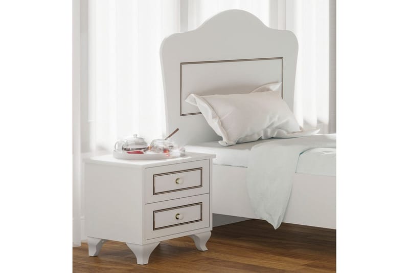 Alwen Sängbord 45 cm - Matt Vit - Möbler - Bord & matgrupper - Avlastningsbord - Sängbord & nattduksbord