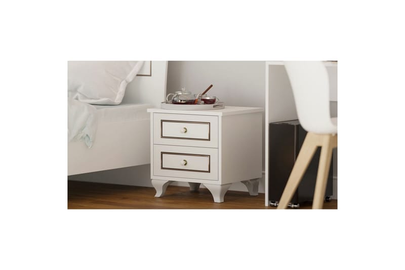 Alwen Sängbord 45 cm - Matt Vit - Möbler - Bord & matgrupper - Avlastningsbord - Sängbord & nattduksbord