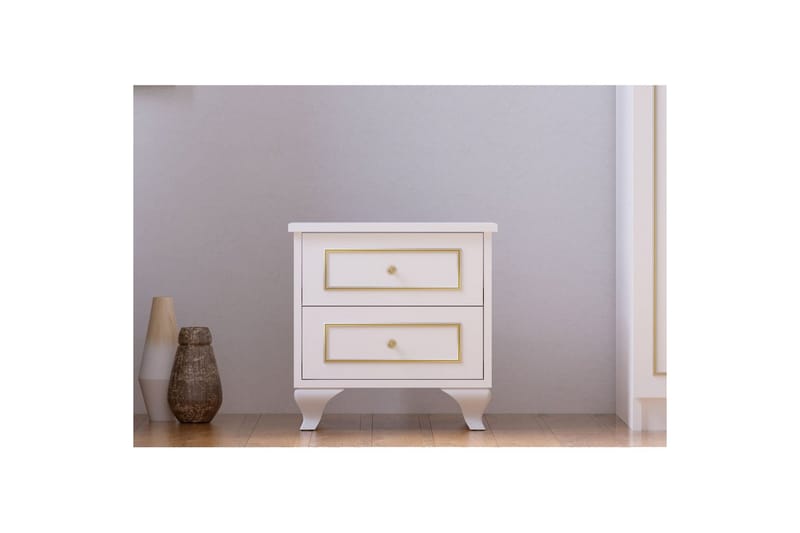 Alwen Sängbord 45 cm - Matt Vit - Möbler - Bord & matgrupper - Avlastningsbord - Sängbord & nattduksbord