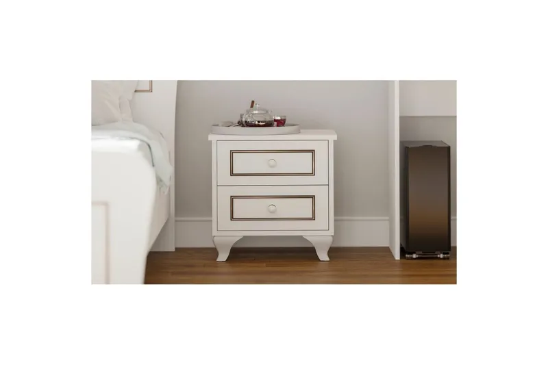 Alwen Sängbord 45 cm - Matt Vit - Möbler - Bord & matgrupper - Avlastningsbord - Sängbord & nattduksbord