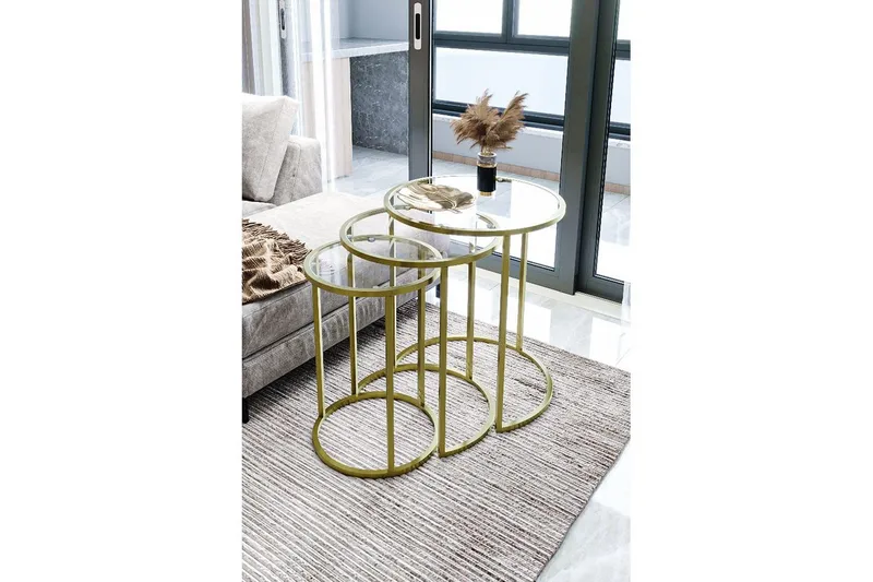 Alyasmin Satsbord 34 cm, Guld/Transparent