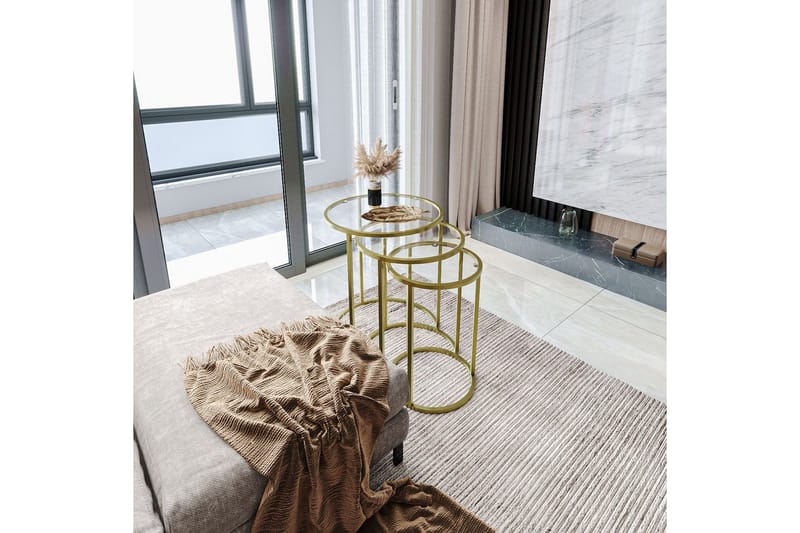 Alyasmin Satsbord 34 cm - Guld/Transparent - Möbler - Bord & matgrupper - Avlastningsbord - Satsbord