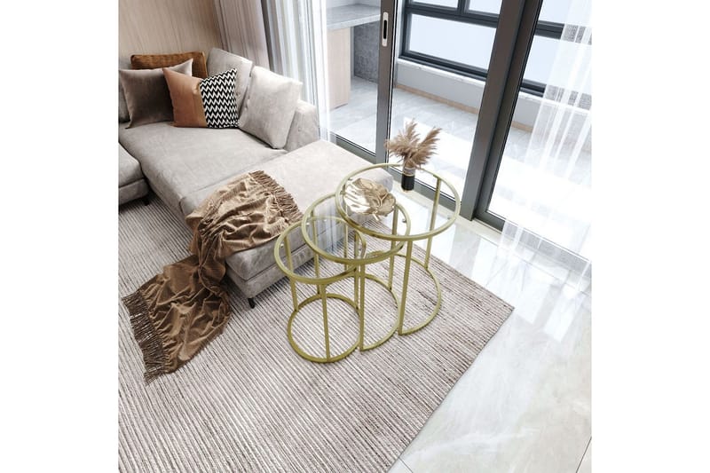 Alyasmin Satsbord 34 cm - Guld/Transparent - Möbler - Bord & matgrupper - Avlastningsbord - Satsbord