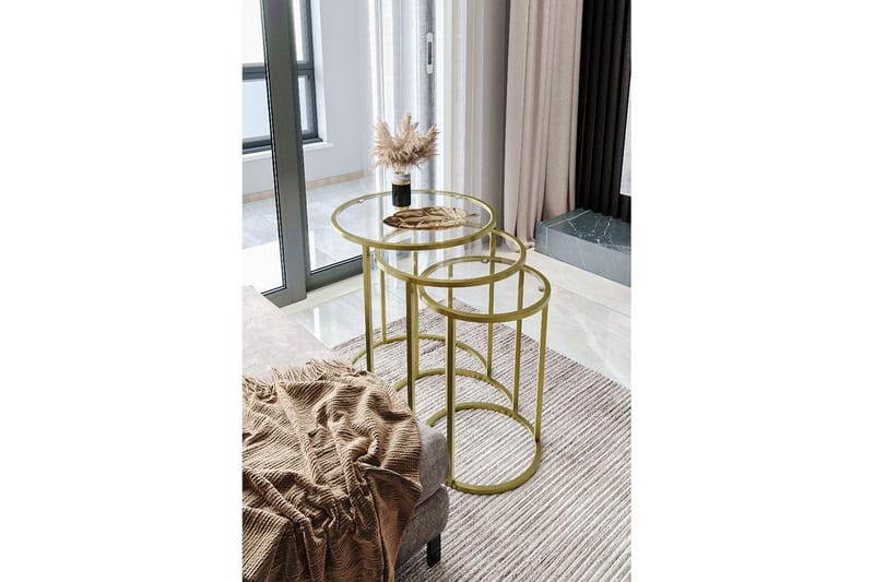 Alyasmin Satsbord 34 cm - Guld/Transparent - Möbler - Bord & matgrupper - Avlastningsbord - Satsbord