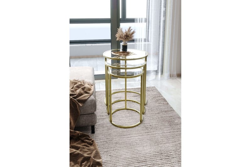 Alyasmin Satsbord 34 cm - Guld/Transparent - Möbler - Bord & matgrupper - Avlastningsbord - Satsbord