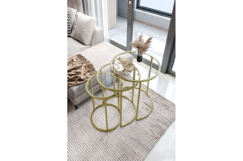 Alyasmin Satsbord 34 cm - Guld/Transparent - Möbler - Bord & matgrupper - Avlastningsbord - Satsbord