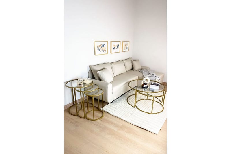 Alyasmin Satsbord 34 cm - Guld/Transparent - Möbler - Bord & matgrupper - Avlastningsbord - Satsbord