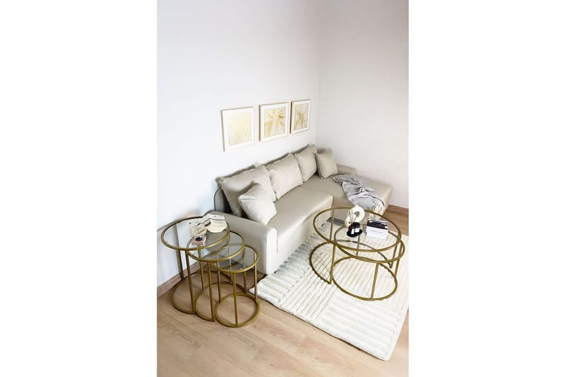 Alyasmin Satsbord 34 cm - Guld/Transparent - Möbler - Bord & matgrupper - Avlastningsbord - Satsbord