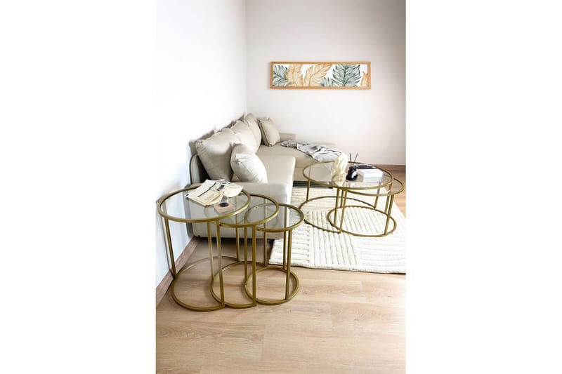Alyasmin Satsbord 34 cm - Guld/Transparent - Möbler - Bord & matgrupper - Avlastningsbord - Satsbord