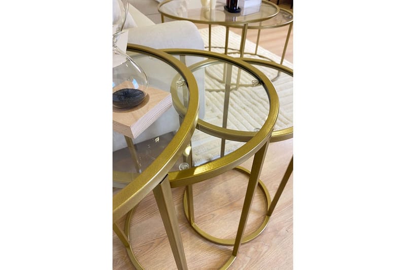 Alyasmin Satsbord 34 cm - Guld/Transparent - Möbler - Bord & matgrupper - Avlastningsbord - Satsbord