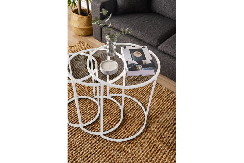 Alyasmin Satsbord 34 cm - Vit/Transparent - Möbler - Bord & matgrupper - Avlastningsbord - Satsbord