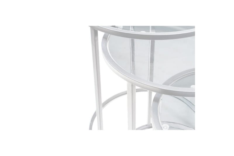 Alyasmin Satsbord 34 cm - Vit/Transparent - Möbler - Bord & matgrupper - Avlastningsbord - Satsbord