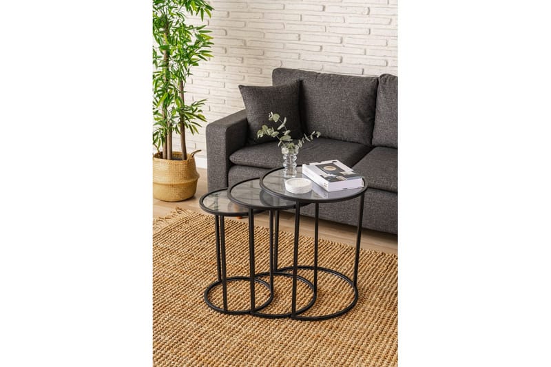 Alyasmin Satsbord 50 cm - Svart/Transparent - Möbler - Bord & matgrupper - Avlastningsbord - Satsbord