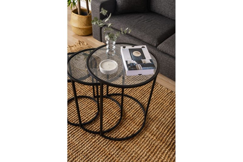 Alyasmin Satsbord 50 cm - Svart/Transparent - Möbler - Bord & matgrupper - Avlastningsbord - Satsbord