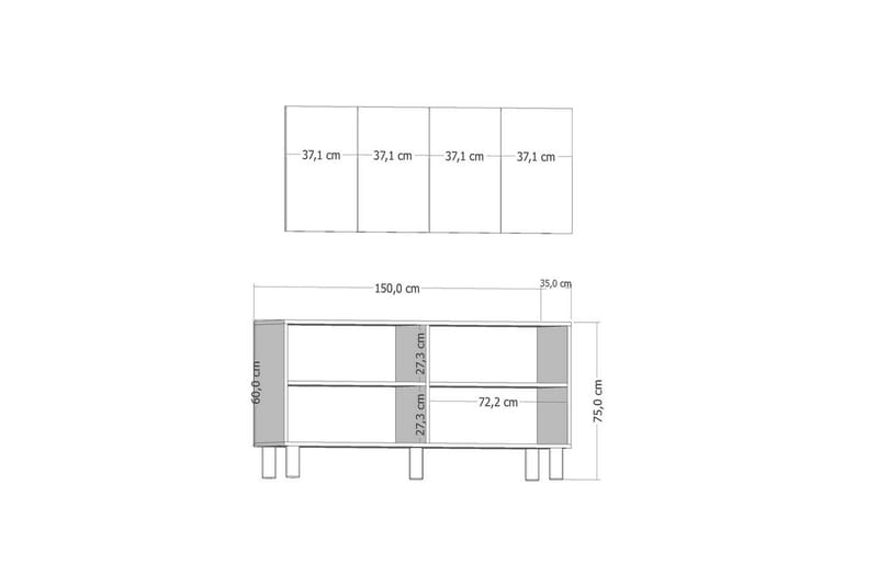 Amarinda Konsollbord 150 cm - Mediumfärgat trä/Vit - Möbler - Bord & matgrupper - Avlastningsbord - Hallbord