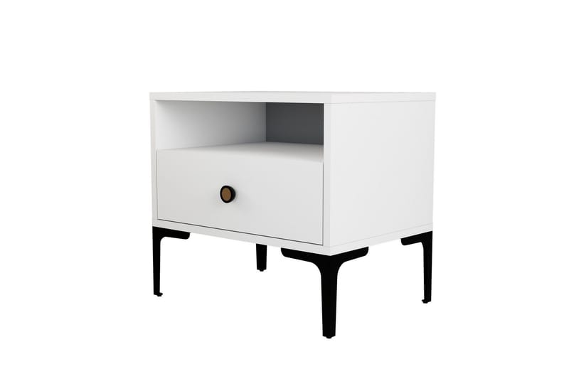 Ameias Sängbord 56x40 cm Vit - Hanah Home - Möbler - Bord & matgrupper - Avlastningsbord - Sängbord & nattduksbord