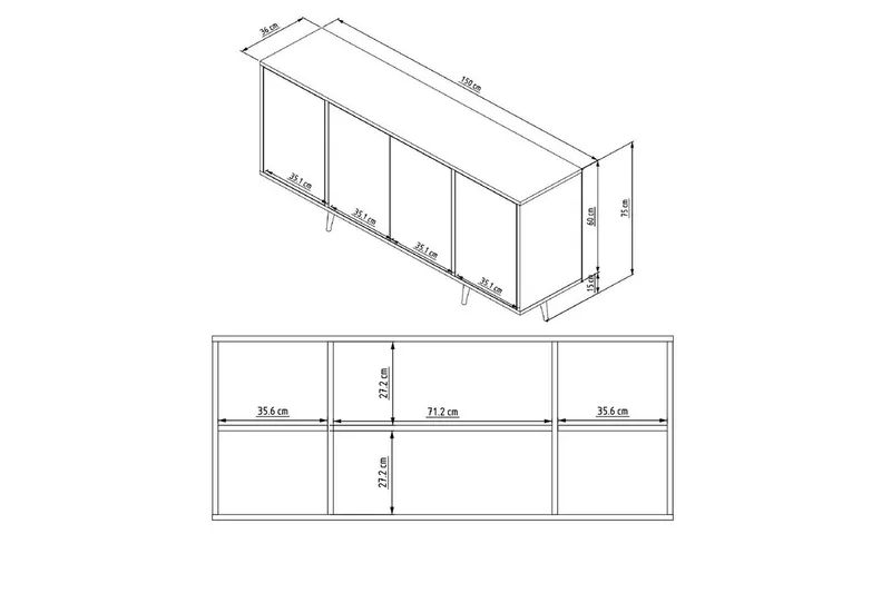 Ampelio Konsollbord 150 cm - Vit - Möbler - Bord & matgrupper - Avlastningsbord - Hallbord