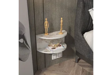 Antigua Vägghängt Sängbord 45 cm i Marmorutseende med Förvaring - Cremebeige - Möbler - Bord & matgrupper - Avlastningsbord - Sängbord & nattduksbord