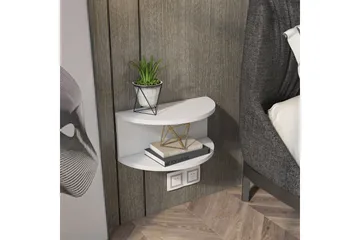 Antigua Vägghängt Sängbord 45 cm med Ljust Träutseende, Förvaring med Hylla - Vit - Möbler - Bord & matgrupper - Avlastningsbord - Sängbord & nattduksbord