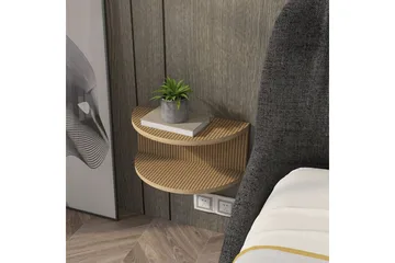 Antigua Vägghängt Sängbord 45 cm med Rottingutseende, Förvaring med Hylla - Brun - Möbler - Bord & matgrupper - Avlastningsbord - Sängbord & nattduksbord