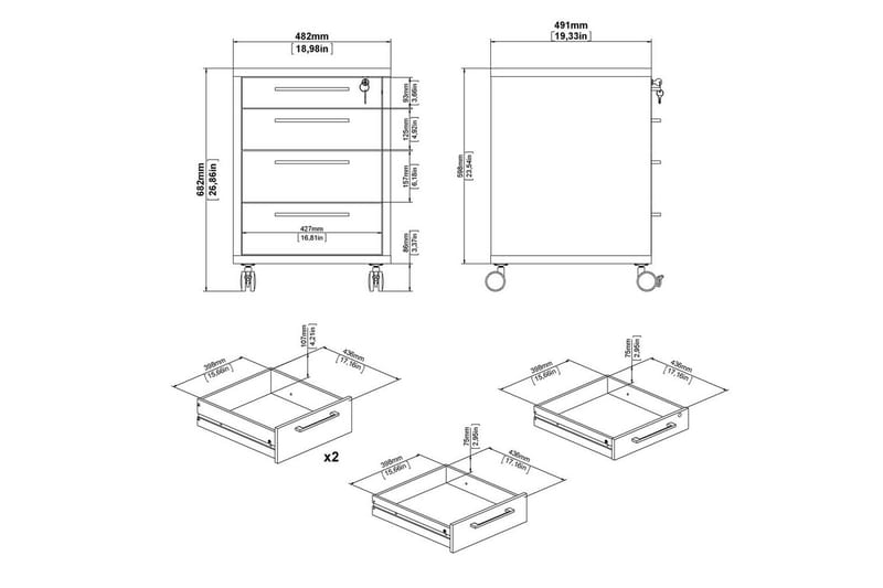 Astric Sängbord 48,2 cm - Vit - Möbler - Bord & matgrupper - Avlastningsbord - Sängbord & nattduksbord