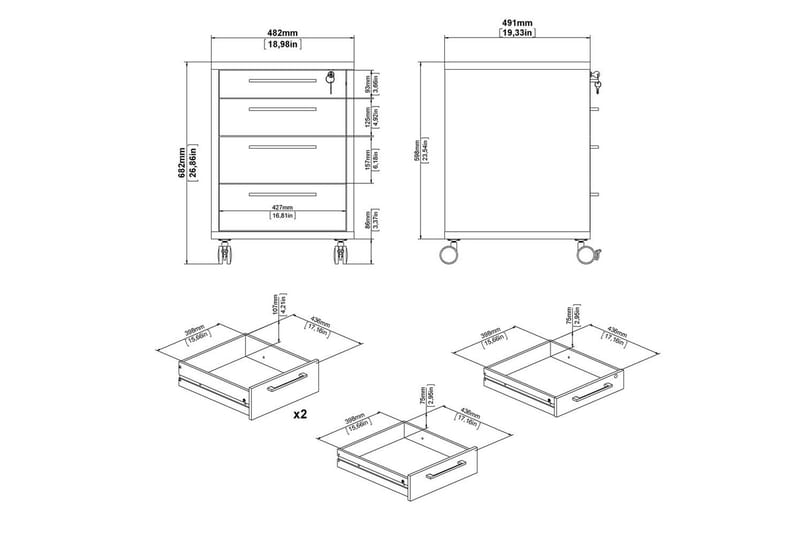 Astric Sängbord 48,2 cm - Vit - Möbler - Bord & matgrupper - Avlastningsbord - Sängbord & nattduksbord