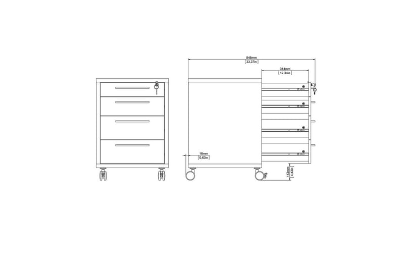 Astric Sängbord 48,2 cm - Vit - Möbler - Bord & matgrupper - Avlastningsbord - Sängbord & nattduksbord