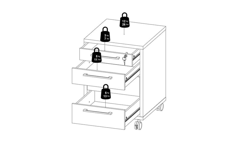 Astric Sängbord 48,2 cm - Vit - Möbler - Bord & matgrupper - Avlastningsbord - Sängbord & nattduksbord