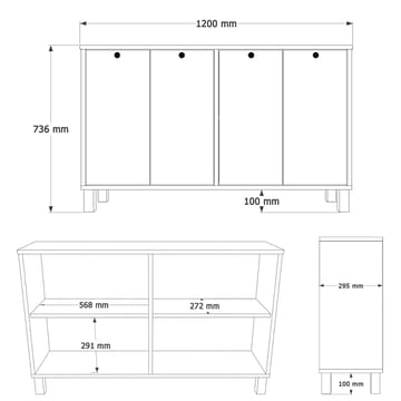 Avero Konsolbord 120x73,6x29,5 cm - Vit och ek - Möbler - Bord & matgrupper - Avlastningsbord - Hallbord