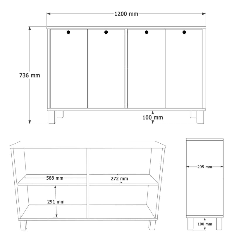 Avero Konsolbord 120x73,6x29,5 cm - Vit och ek - Möbler - Bord & matgrupper - Avlastningsbord - Hallbord