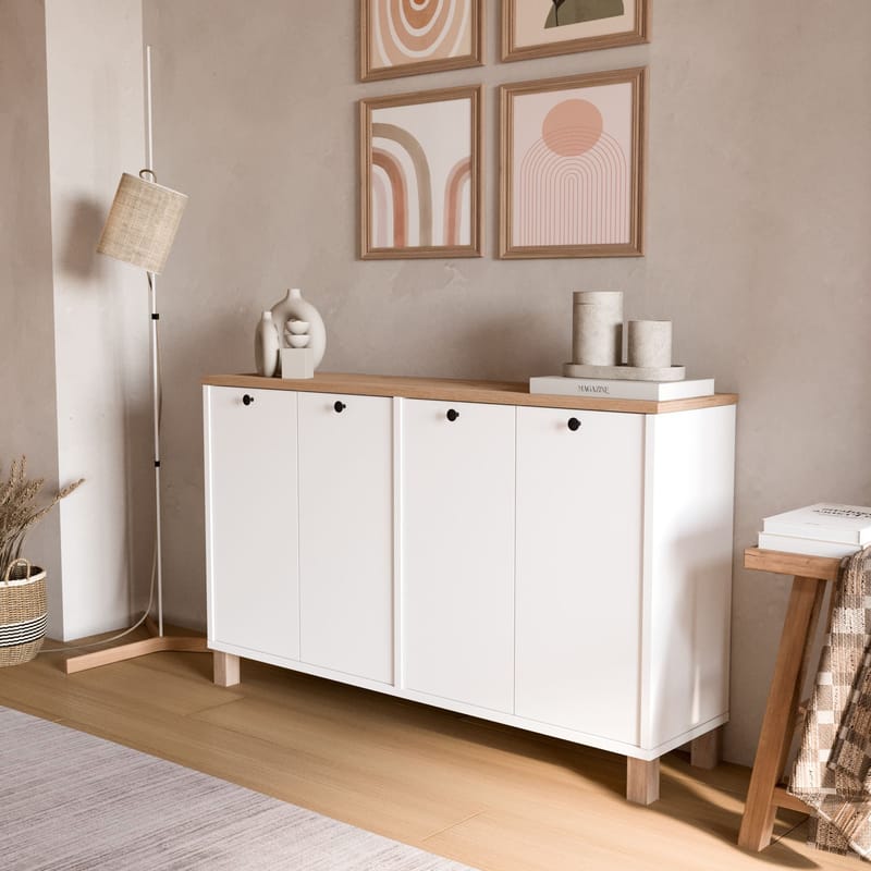 Avero Konsolbord 120x73,6x29,5 cm - Vit och ek - Möbler - Bord & matgrupper - Avlastningsbord - Hallbord