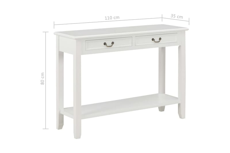 Avlastningsbord vit 110x35x80 cm trä - Vit - Hallbord - Konsolbord & sidobord